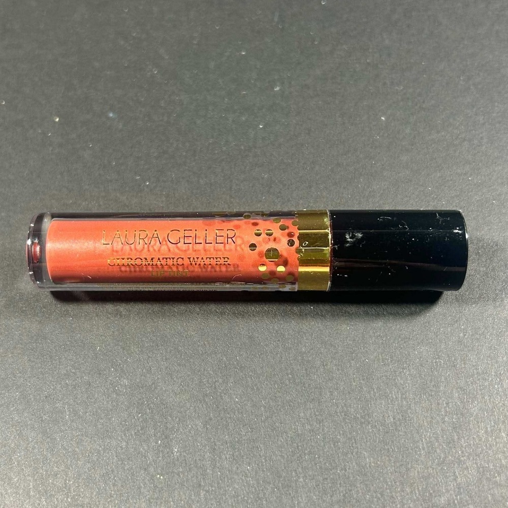Laura Geller Chromatic Water Lip Tint Maple Shimmer Orange Brown 0.13oz